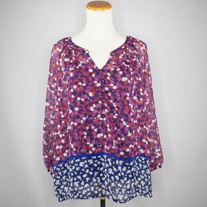 Liz Claiborne boho sheer top with built in tank
